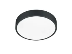 LED Deckenleuchte WACO in Schwarz matt extern dimmbar flach, Ø 31cm
