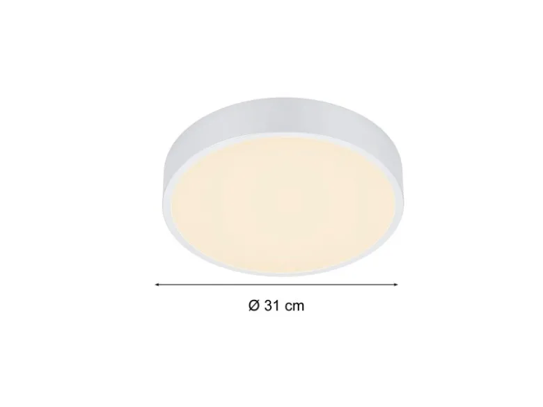 LED Deckenleuchte WACO in Weiß matt extern dimmbar flach, Ø 31cm