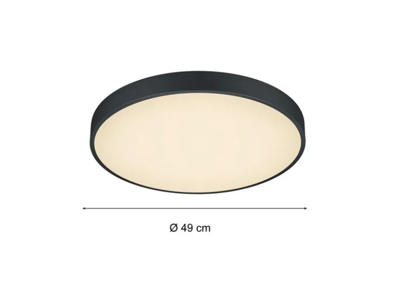 LED Deckenleuchte WACO Schwarz extern dimmbar, hell mit 6.200 Lumen Ø 49cm