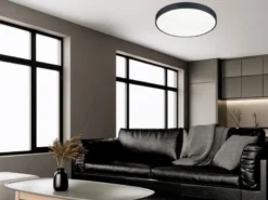 LED Deckenleuchte WACO Schwarz extern dimmbar, hell mit 6.200 Lumen Ø 49cm