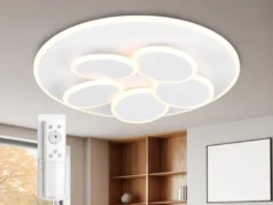LED Deckenleuchte Weiß dimmbar mit Fernbedienung & Tageslicht Ø 49cm