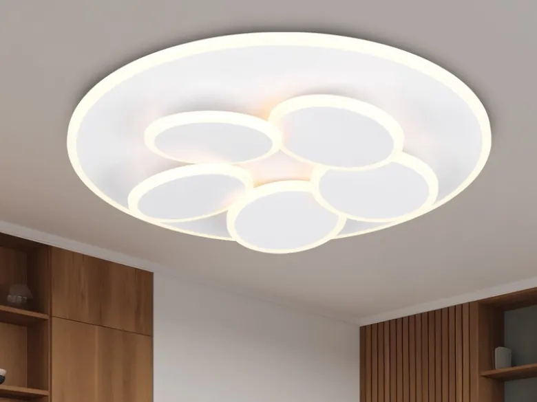 LED Deckenleuchte Weiß dimmbar mit Fernbedienung & Tageslicht Ø 49cm