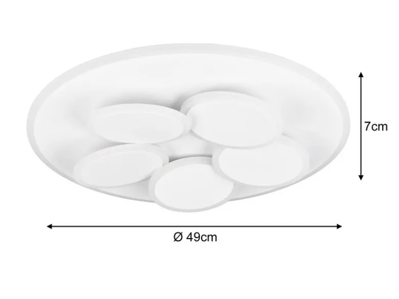 LED Deckenleuchte Weiß dimmbar mit Fernbedienung & Tageslicht Ø 49cm
