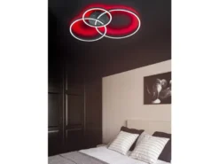 LED Deckenleuchte WINONA 3 Ringe Schwarz,dimmbar mit Fernbedienung Breite 78cm