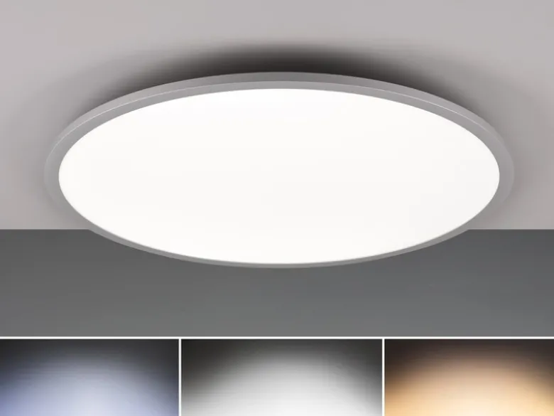 LED Deckenleuchte YUMA flach mit Fernbedienung, 3 Lichtfarben & RGB, Ø 60cm