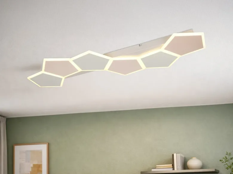 LED Deckenleuchte ZAYA mit Fernbedienung & 3 Lichtfarben, Grau Coffee, B: 99cm