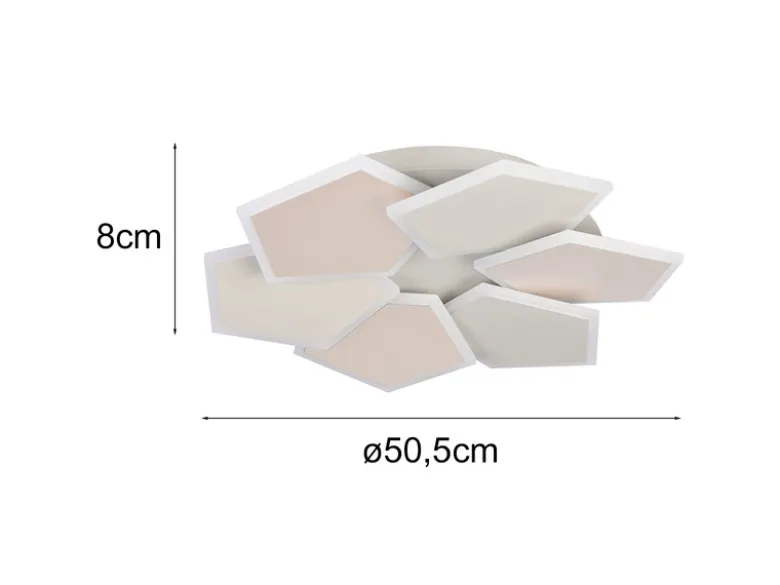 LED Deckenleuchte ZAYA mit Fernbedienung & 3 Lichtfarben, Grau Coffee Ø 50,5cm