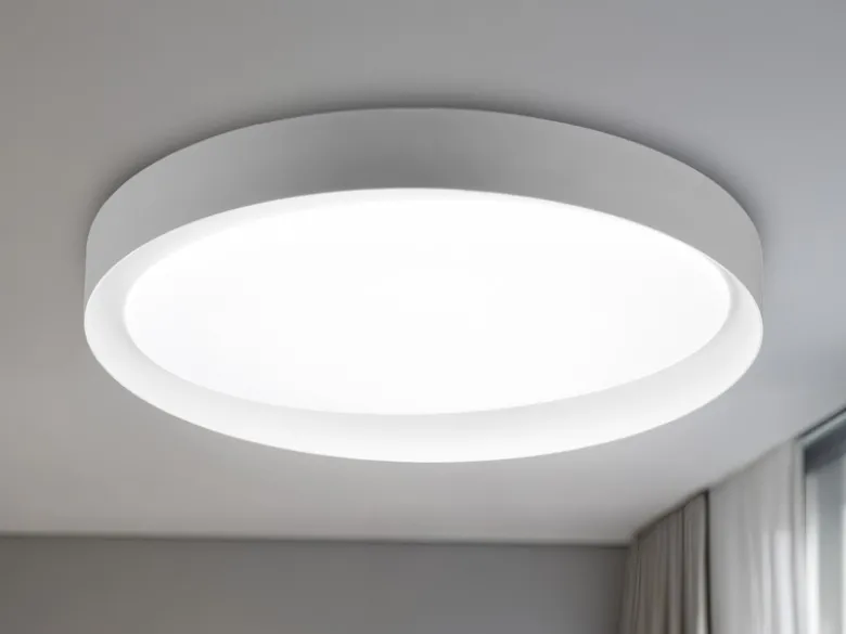 LED Deckenleuchte ZETA Grau mit Fernbedienung dimmbar & Tageslicht Ø 48cm