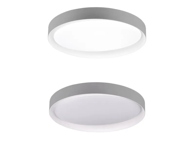 LED Deckenleuchte ZETA Grau mit Fernbedienung dimmbar & Tageslicht Ø 48cm