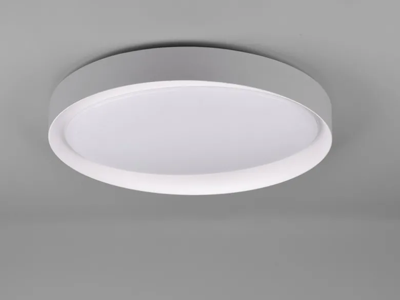 LED Deckenleuchte ZETA Grau mit Fernbedienung dimmbar & Tageslicht Ø 48cm