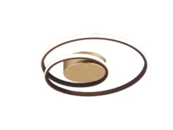 LED Deckenleuchte ZIBAL Rostfarbig mit 3 Stufen Dimmer Spirale, Ø 39cm
