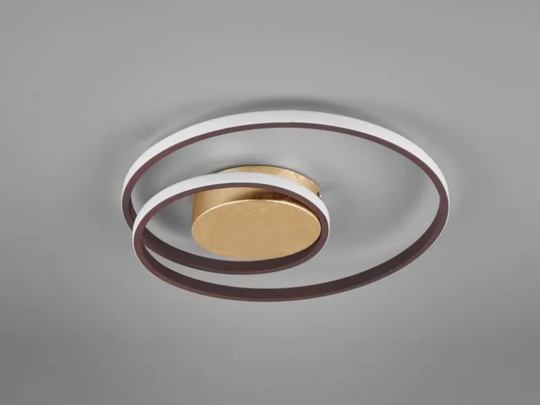LED Deckenleuchte ZIBAL Rostfarbig mit 3 Stufen Dimmer Spirale, Ø 39cm