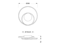 LED Deckenleuchte ZIBAL Rostfarbig mit 3 Stufen Dimmer Spirale, Ø 39cm
