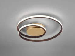 LED Deckenleuchte ZIBAL Rostfarbig mit 3 Stufen Dimmer Spirale, Ø 39cm