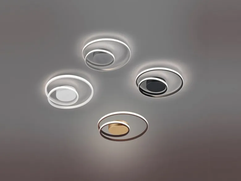 LED Deckenleuchte ZIBAL Rostfarbig mit 3 Stufen Dimmer Spirale, Ø 39cm