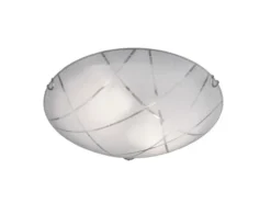 LED Deckenschale Glas Lampenschirm mit Streifendekor Ø 40cm