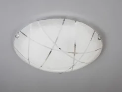 LED Deckenschale Glas Lampenschirm mit Streifendekor Ø 40cm