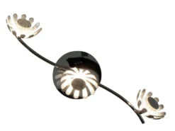 LED Deckenstrahler BLOOM 3-flammig, Metall in Blattsilber, Breite 50cm
