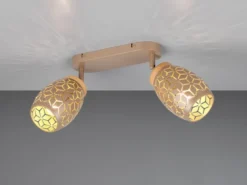 LED Deckenstrahler Coffee 2-flammig mit Stanzmuster, Breite 28cm
