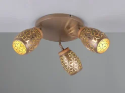 LED Deckenstrahler Coffee 3-flammig mit Stanzmuster, Ø58cm