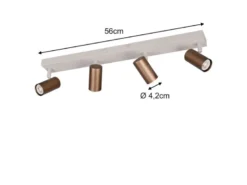 LED Deckenstrahler Coffee / Grau 4-flammig, Breite 56cm