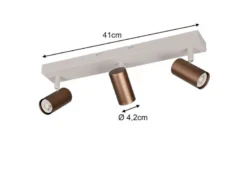 LED Deckenstrahler Coffee / Grau 3-flammig, Breite 41cm