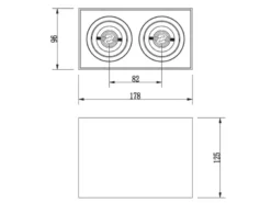 LED Deckenstrahler eckig 2-flammig Weiß, Breite 17cm