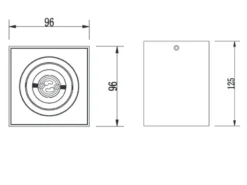 LED Deckenstrahler eckig Schwarz Gold, Breite 9,6cm