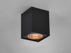 LED Deckenstrahler eckig Schwarz Gold, Breite 9,6cm