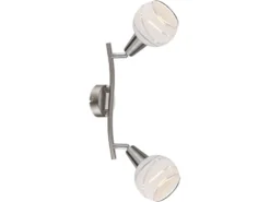 LED Deckenstrahler ELLIOTT 2-flammig, Glasschirme satiniert, Breite 28cm