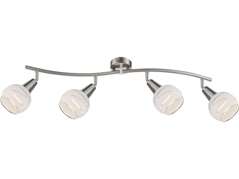 LED Deckenstrahler ELLIOTT 4-flammig, Glasschirme satiniert, Breite 70cm