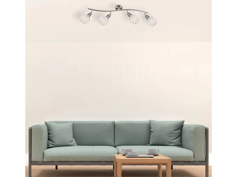 LED Deckenstrahler ELLIOTT 4-flammig, Glasschirme satiniert, Breite 70cm