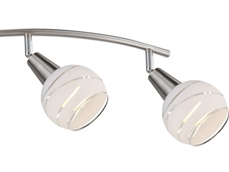 LED Deckenstrahler ELLIOTT 4-flammig, Glasschirme satiniert, Breite 70cm