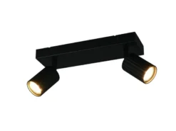 LED Deckenstrahler 2-flammig aus Metall Schwarz, Breite 30cm