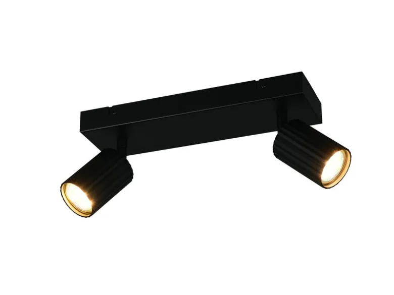 LED Deckenstrahler 2-flammig aus Metall Schwarz, Breite 30cm