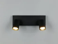 LED Deckenstrahler 2-flammig aus Metall Schwarz, Breite 30cm