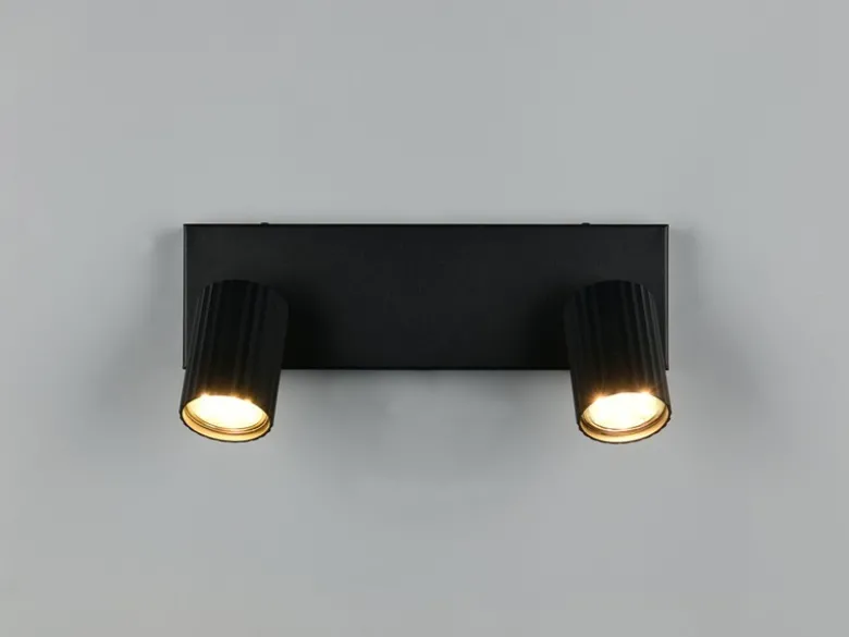 LED Deckenstrahler 2-flammig aus Metall Schwarz, Breite 30cm
