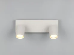 LED Deckenstrahler 2-flammig aus Metall Hellgrau, Breite 30cm