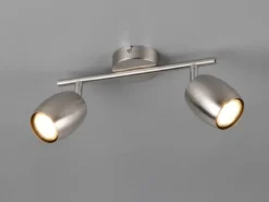 LED Deckenstrahler 2-flammig aus Metall Silber, Breite 27,5cm