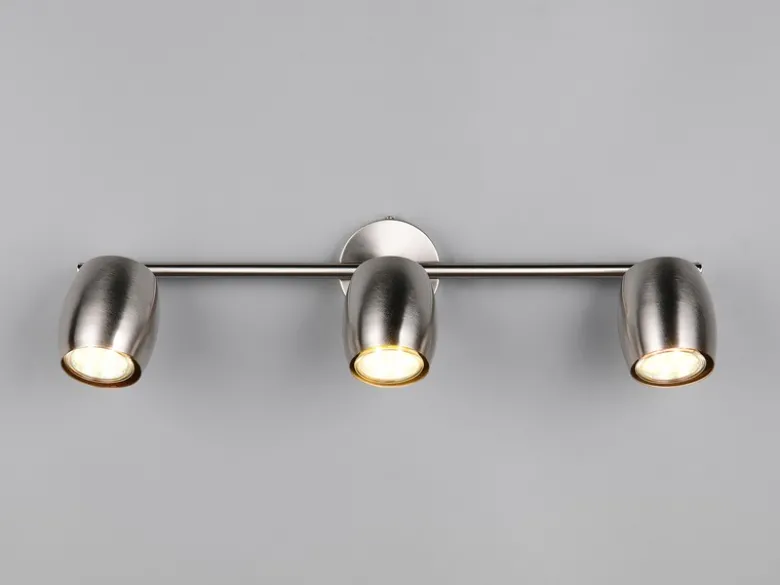 LED Deckenstrahler 3-flammig aus Metall Silber, Breite 47,5cm