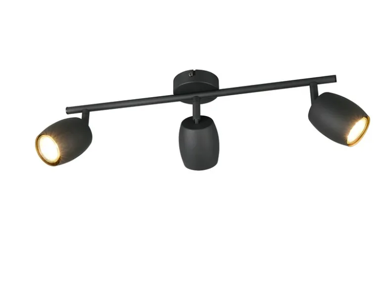 LED Deckenstrahler 3-flammig aus Metall Schwarz, Breite 47,5cm