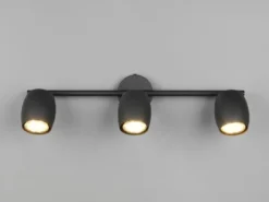 LED Deckenstrahler 3-flammig aus Metall Schwarz, Breite 47,5cm