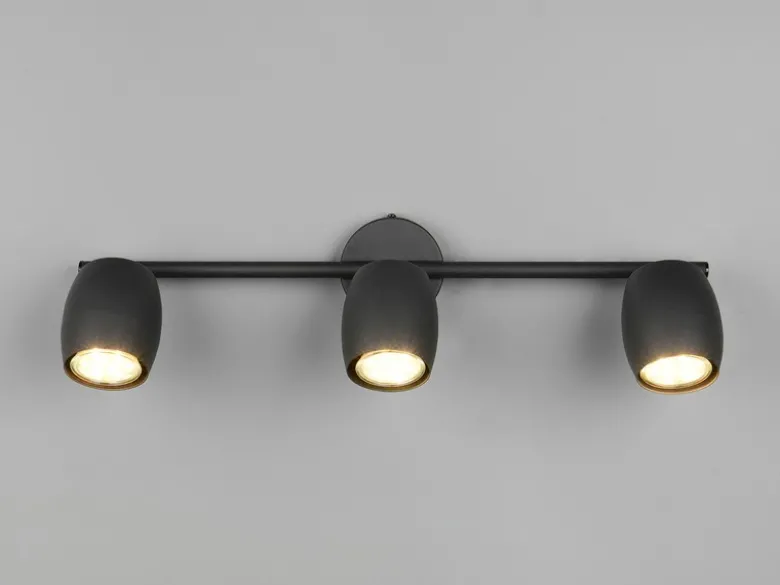 LED Deckenstrahler 3-flammig aus Metall Schwarz, Breite 47,5cm