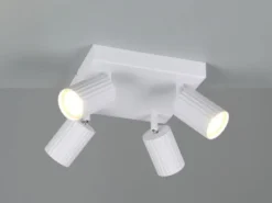 LED Deckenstrahler 4-flammig aus Metall Weiß, Quadrat 20cm