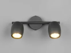 LED Deckenstrahler 2-flammig aus Metall Schwarz, Breite 27,5cm