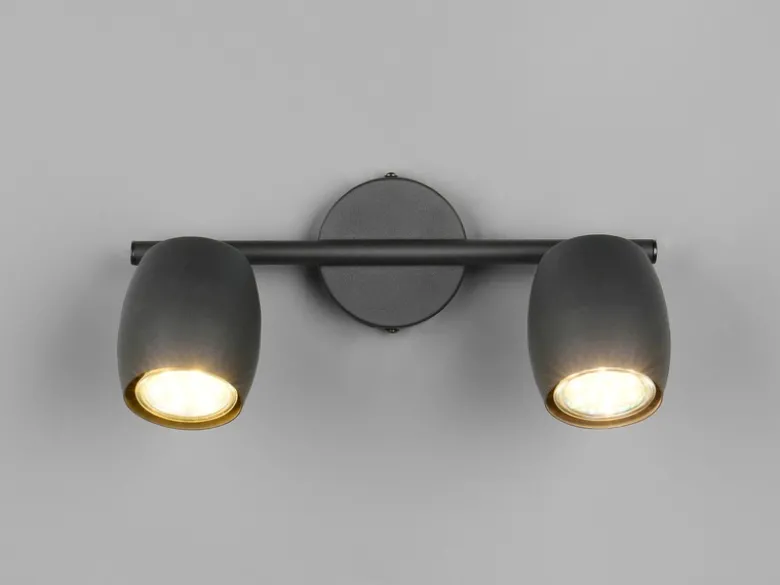 LED Deckenstrahler 2-flammig aus Metall Schwarz, Breite 27,5cm