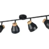 LED Deckenstrahler 4-flammig aus Metall Schwarz innen Gold, Breite 71cm