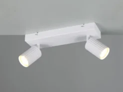 LED Deckenstrahler 2-flammig aus Metall Weiß, Breite 30cm