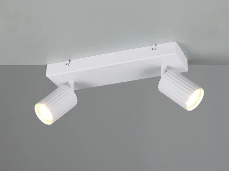 LED Deckenstrahler 2-flammig aus Metall Weiß, Breite 30cm