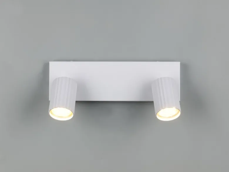 LED Deckenstrahler 2-flammig aus Metall Weiß, Breite 30cm